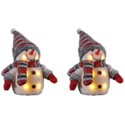 Gravidus 2er Set Weihnachtsfiguren Deko LED Schneemann Beleuchteter Schneemann