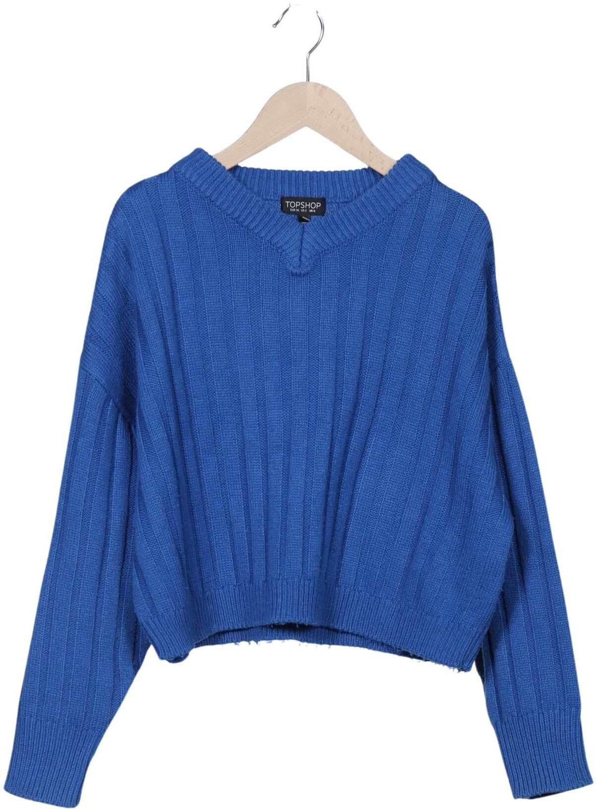Topshop Damen Pullover, Blau, Gr. EU 34, Synthetik - Second Hand