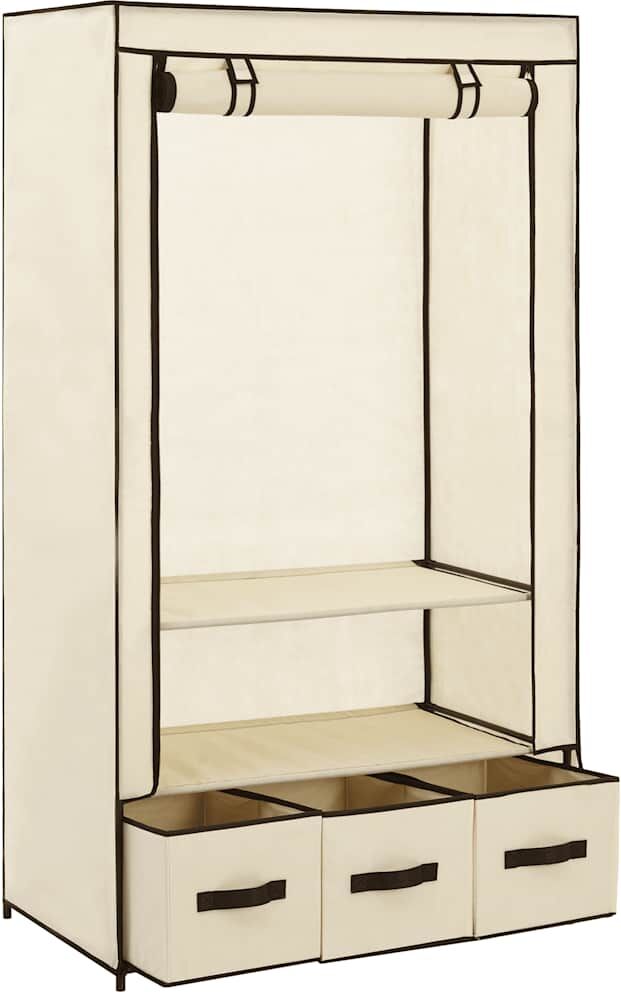 vidaXL Garde-robe Crème 87 x 49 x 159 cm Tissu