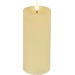 Kaemingk, LED Kerzen, LED-Kerze cremefarben Wachs Ø 7,5 cm H: 20 cm ww (1x)
