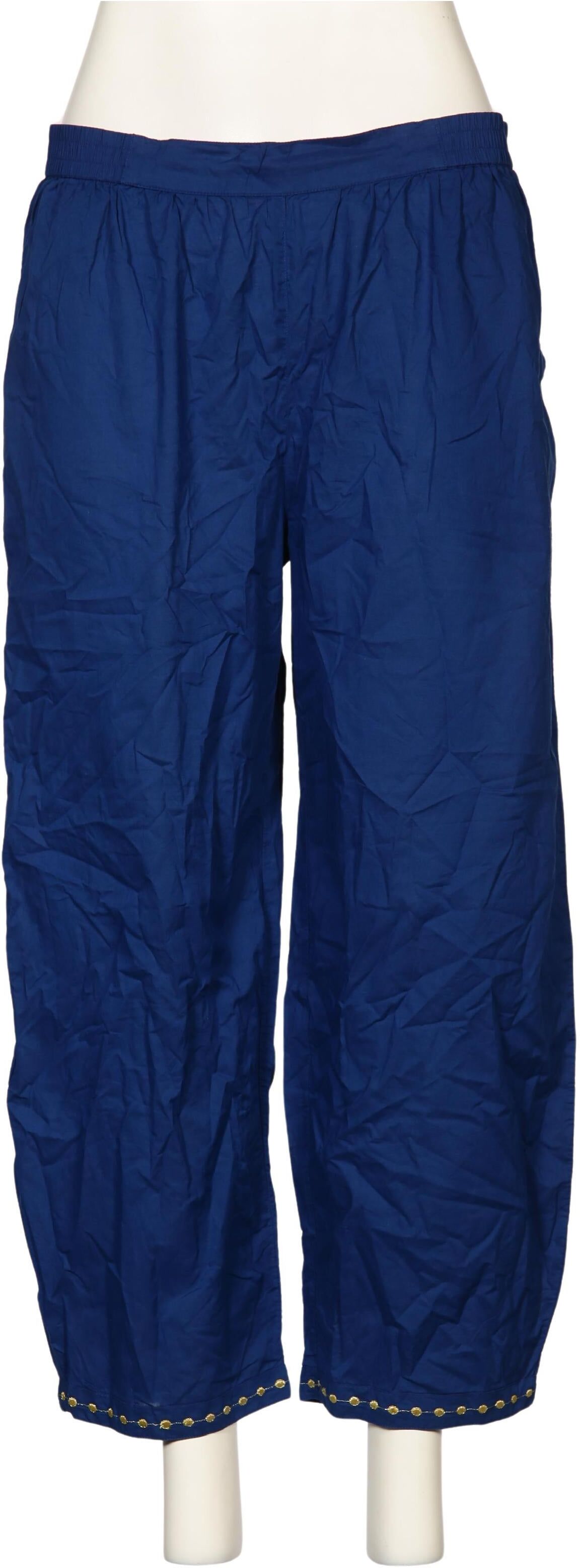 Gudrun Sjödén Damen Stoffhose, Marineblau, Gr. L, Baumwolle - Second Hand