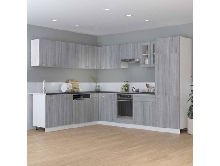Soldes d'automne Caisson de cuisine Gris - Armoire bas de cuisine - Vitrine de cuisine -  Lyon  - avec rangement - Gris Sonoma - 75