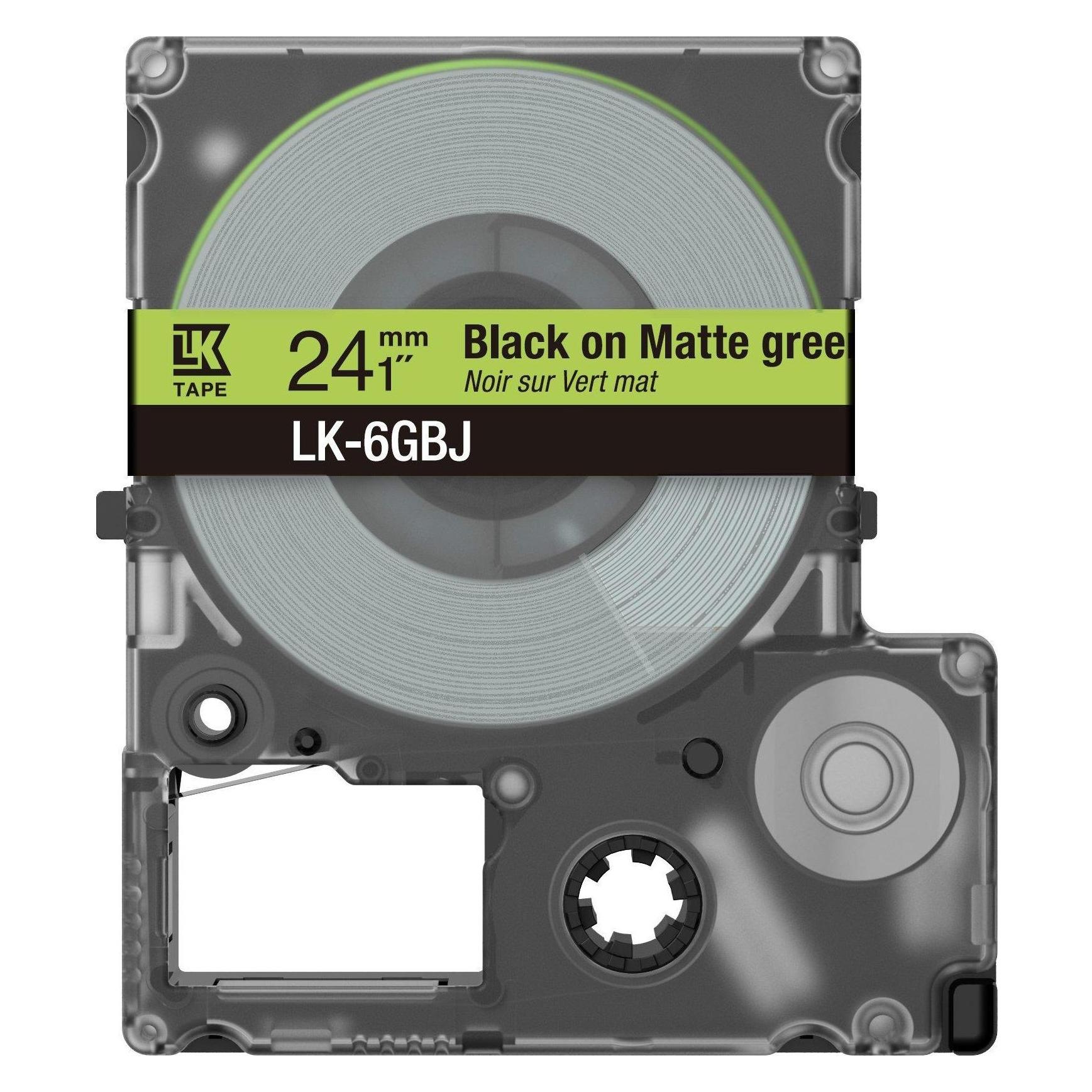 Epson Matte Green/Black 24mm LK-6GBJ (2.40 cm, Schwarz) (C53S672079)