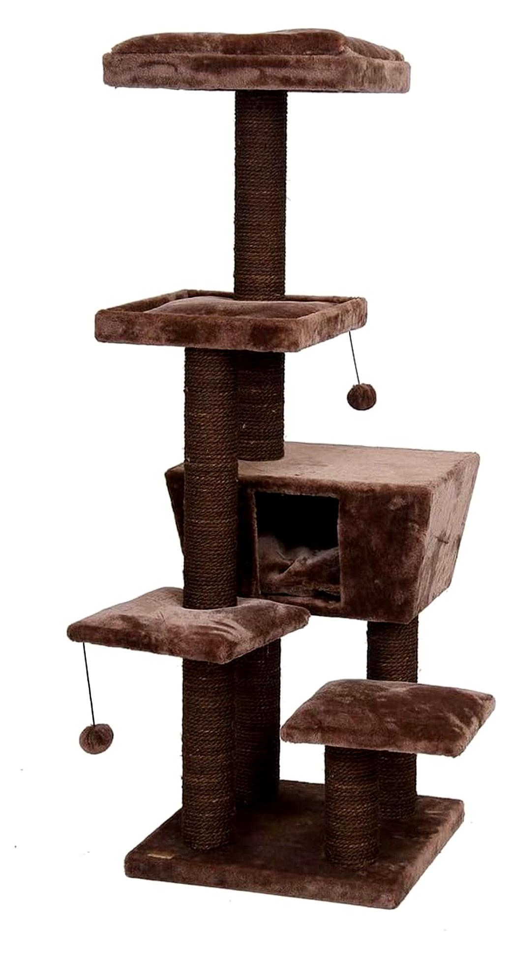 431-422410 Katzenkratzbaum Trend North Dakota, Circa 48 x 48 x141 cm, Dunkelbraun