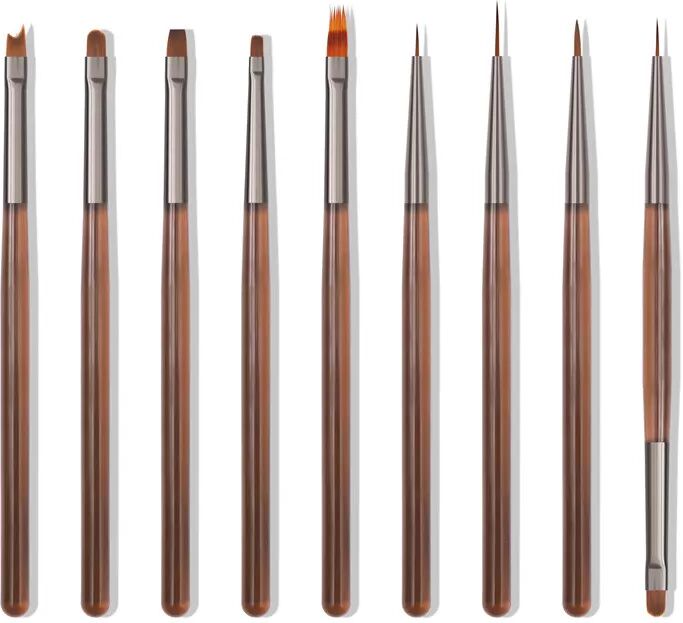 INF Brauner Farbverlauf Nail Art Pinsel Stift für Acryl & Gel Model 5