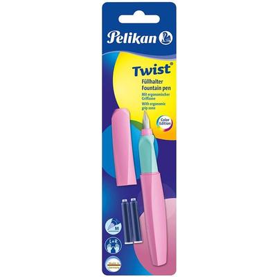 Pelikan Füllhalter Twist, Sweet Lilac, Feder M, universell für Rechts- und Linkshänder Blister