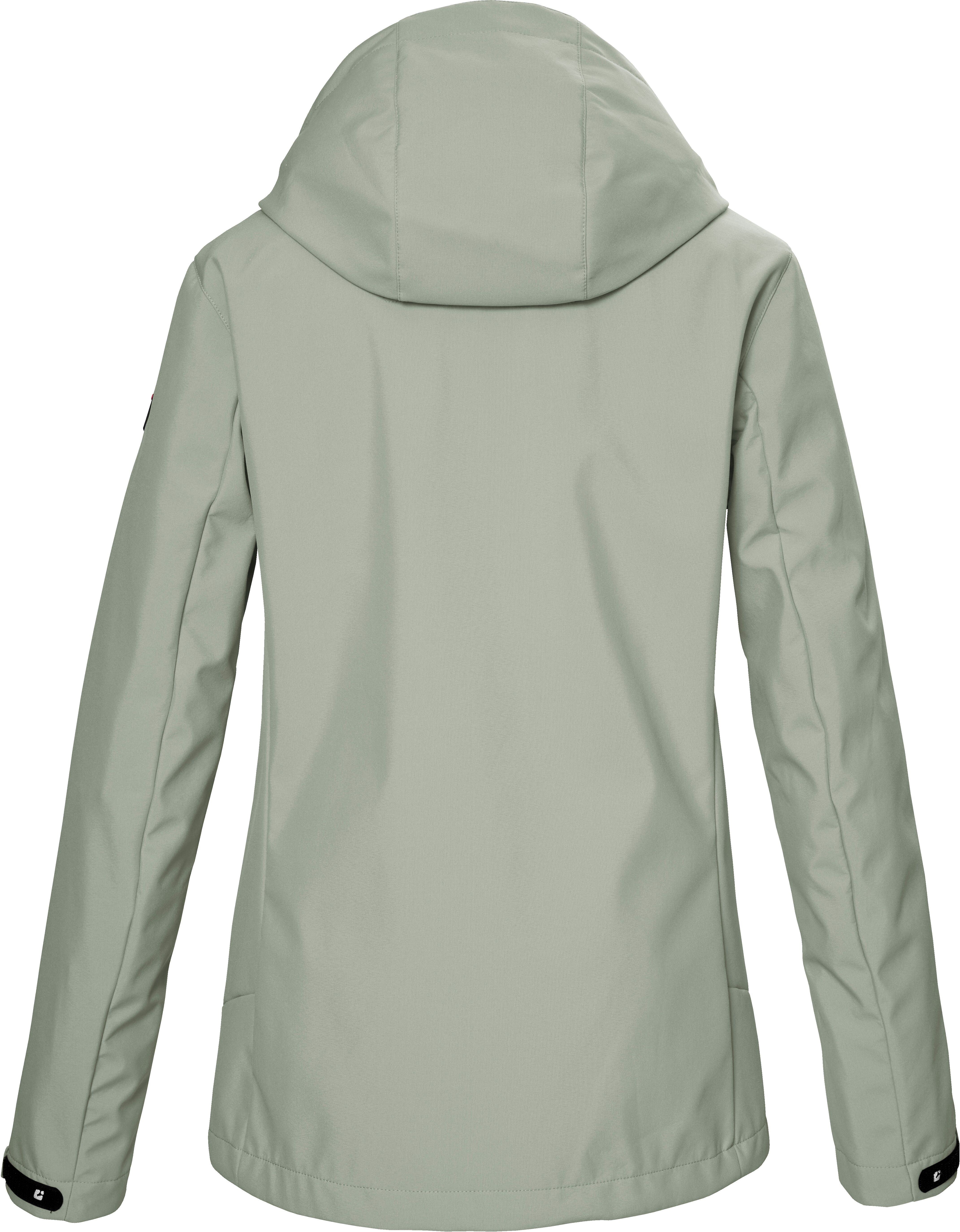 Softshelljacke KILLTEC, Damen, Gr. 56, beige (helles salbei), Softshell, Obermaterial: 100% Polyester, Jacken Softshelljacke, wasserabweisend, windabweisend, atmungsaktiv helles salbei 56