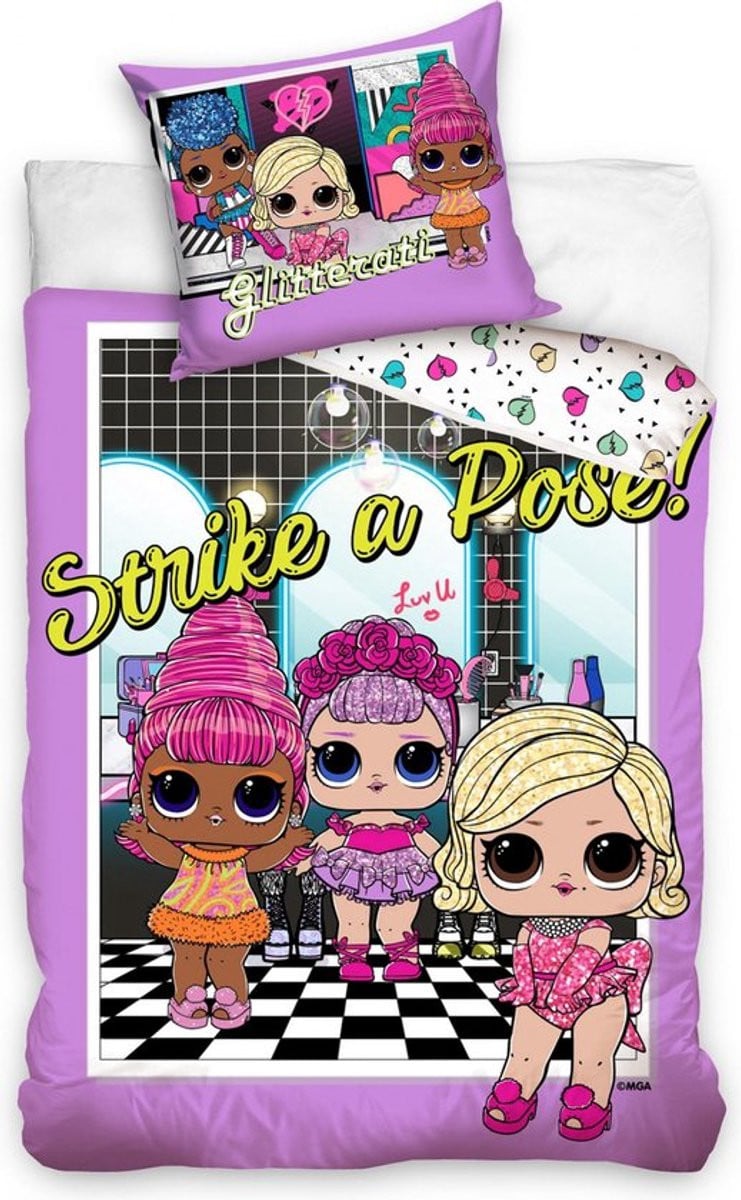 L.O.L. Surprise! Strike a Pose Dekbedovertrek voor kinderen, 140 x 200 cm, Katoen