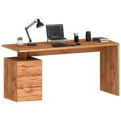 Dmora Abisse - Schreibtisch, 160x60x75h cm Eiche Braun, Modulierbar Made in Italy