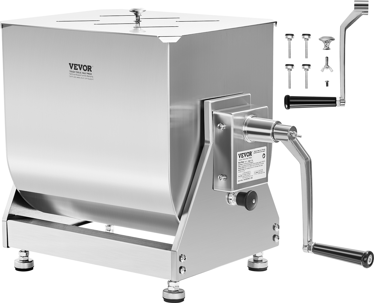VEVOR manueller Fleischmischer 40 L Fleischverarbeitungsgerät mit Kippbehälter (