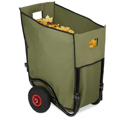 Relaxdays Laubwagen klappbar 160 L Dunkelgrün,Rot,Schwarz
