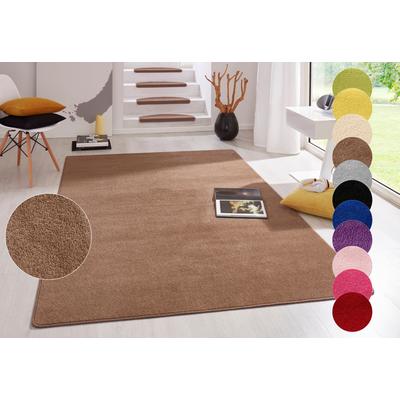 Teppich HANSE HOME "Fancy" Gr. 31, braun, B:133cm H:7mm L:195cm, Kunstfaser, Teppiche, Teppich, Kurzflor, Läufer, uni, gekettelt, Wohnzimmer, Schlafzimmer, Esszimmer