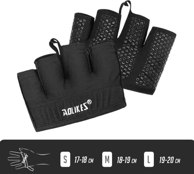 Inspire Curations AOLIKES Half Finger Gym Gloves Breathable Weight Lifting Gloves For CrossFit, Fitness & Strength Training black l