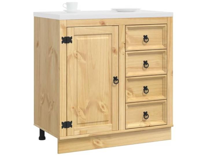 vidaXL Schrank SKI Honigbraun 80 x 46 x 81 cm Massives Kiefernholz