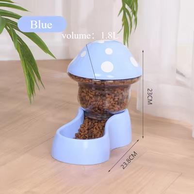 Uplifted Finds Mushroom Style High Capacity Gravity Feeder & Waterer blue Food