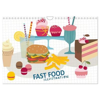 Fast Food Illustration (Wandkalender 2027 DIN A4 quer), CALVENDO Monatskalender