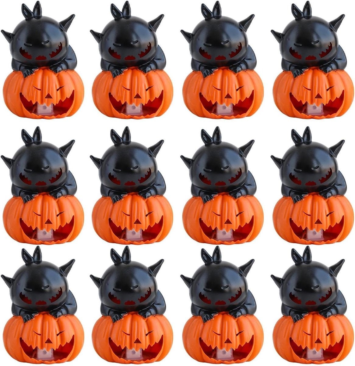 Set van 12 Oranje Decoratieve Vlamloze Kaarsen voor Halloween