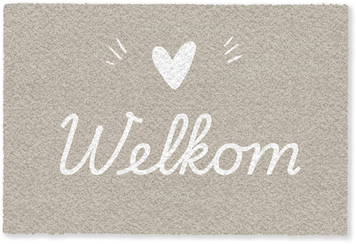 Beige Welkom Deurmat voor binnen - 60 x 40 cm