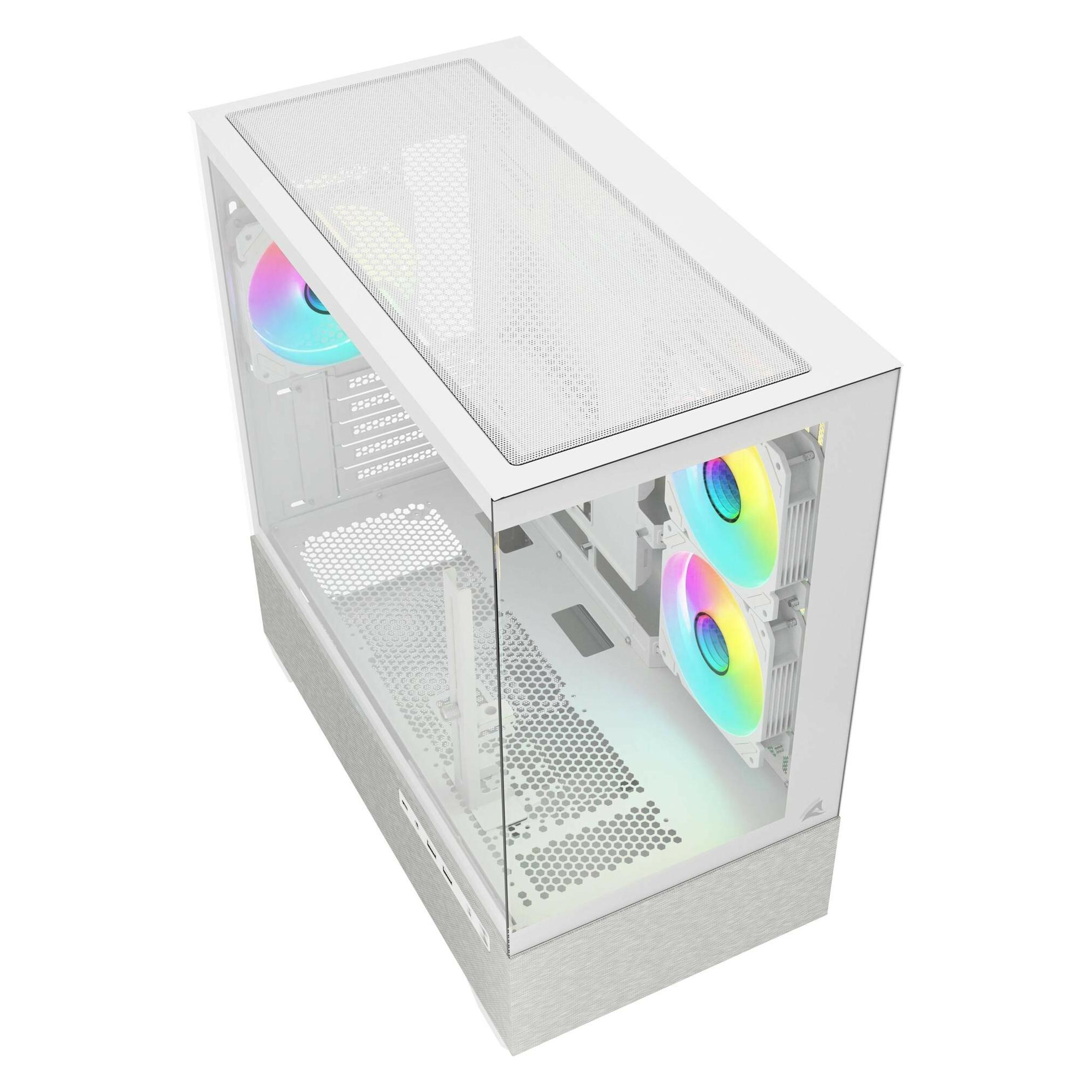 Sharkoon MK7 ARGB White (weiss, Tempered Glass) (mATX, Mini-ITX) (4044951044245)