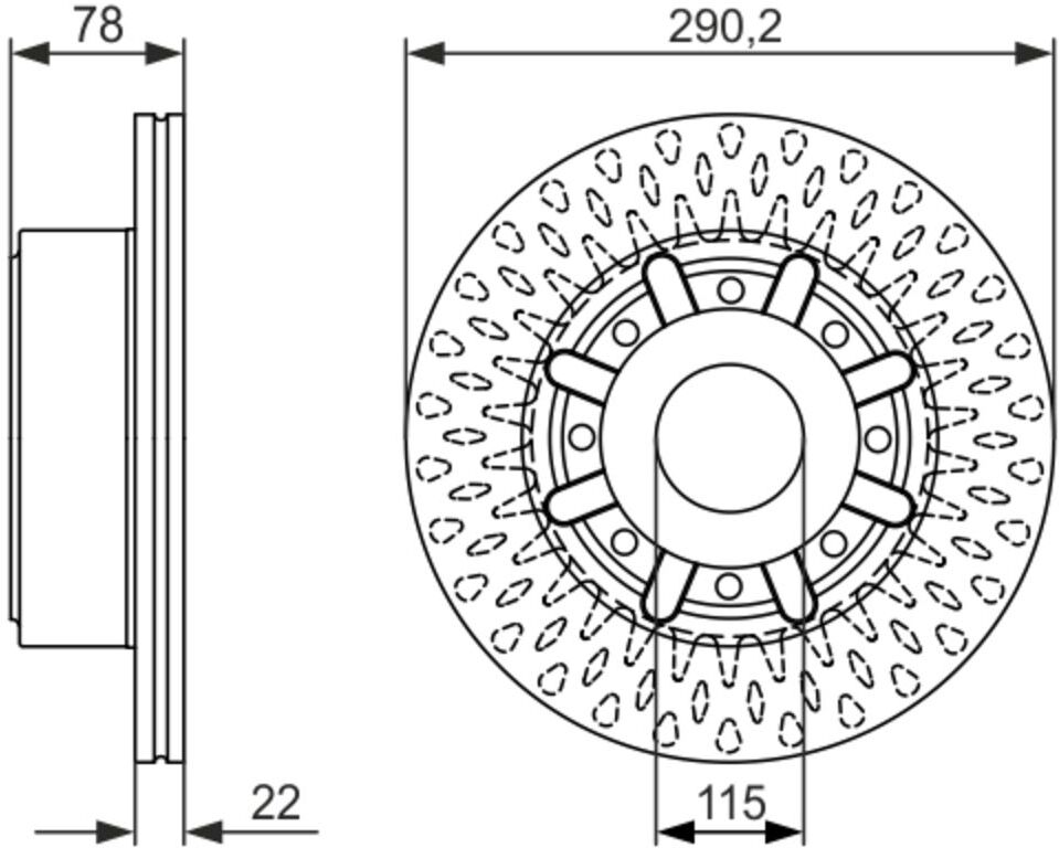 Bosch Disco freno 0 986 479 610, 1 Pezzo