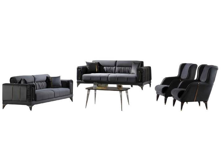 JVmoebel Polstergarnitur Elegantes Sofa-Arrangement in geschmackvollen Farben, (Set, 4-tlg., 2x 3-Sitzer Sofas, 2x Sessel), Made in Europe