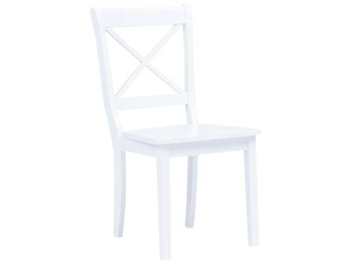 KLGBNCVE Esszimmerstühle 4 STK. Weiß Massivholz Gummibaum Ergonomisch,belastbar bis 110 kg,feuchtes Tuch Reinigung,lasiert,lackiert,poliert,Küche Essbereich