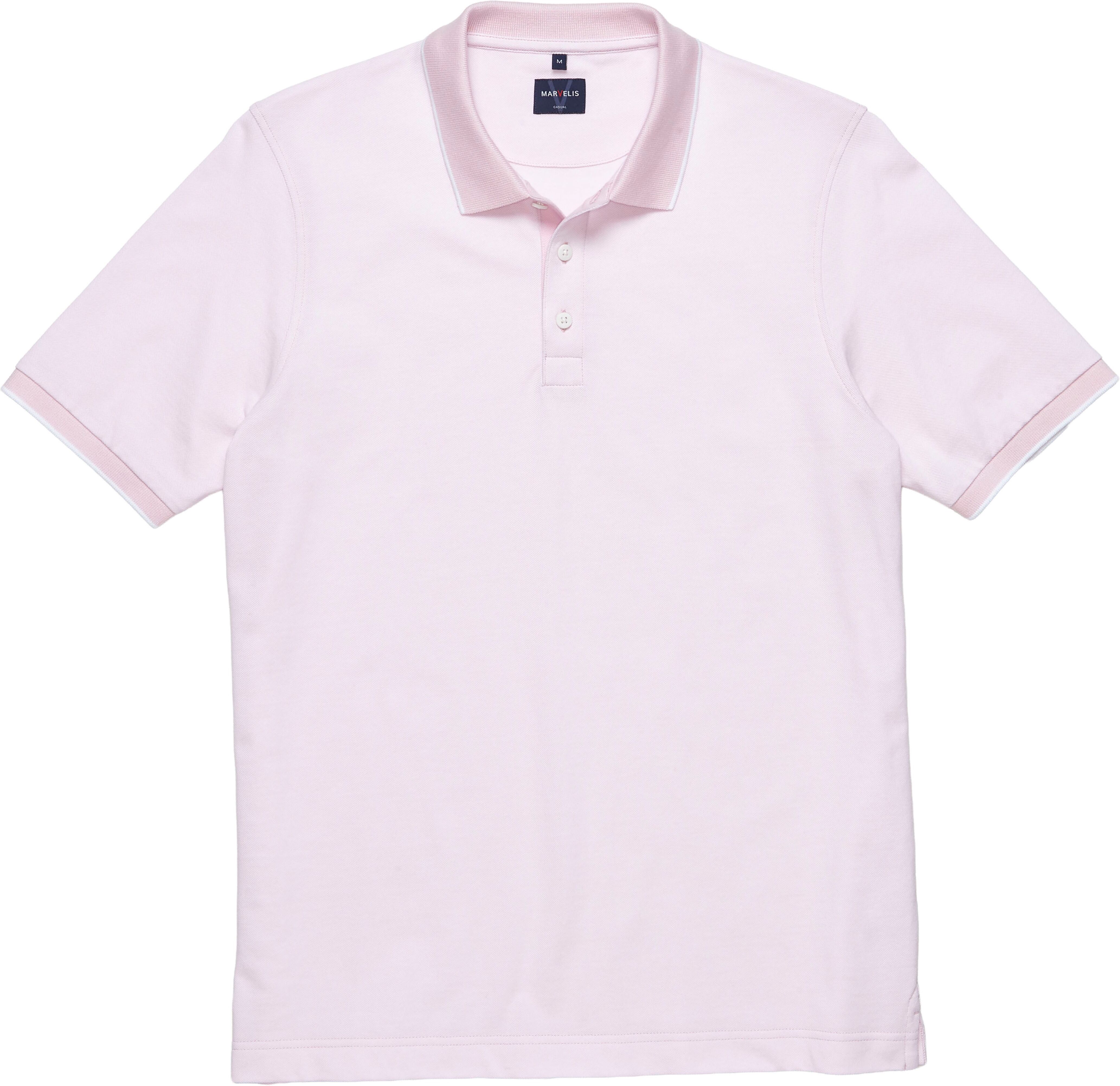 Poloshirt MARVELIS, Herren, Gr. 4XL, rosa (rose), Obermaterial: 100% Baumwolle, regular fit normal, Bündchen, Shirts Poloshirt, meliert, leicht tailliert rose 4XL