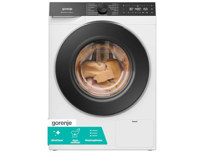 Gorenje W5G694A1T1 Waschmaschine mit Dampffunktion/9 KG/1400 U-Min/ConnectLife/15 Programme/Totaler AquaStop/EasyDosing/SteamTech/Inverter PowerDrive/10% besser als Energieeffizienzklasse A/Weiß