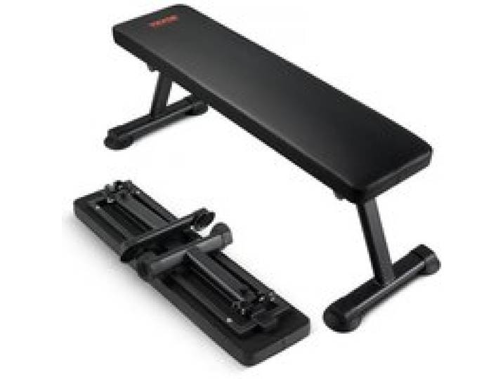 VEVOR Hantelbank Flachbank faltbare Krafttrainingsbank, Extreme Belastbarkeit 454 kg, Trainingsbank Fitness Bank Drückbank Zuhause für Ganzkörpertraining Mehrzweck-Krafttraining und Bauchmuskelübung