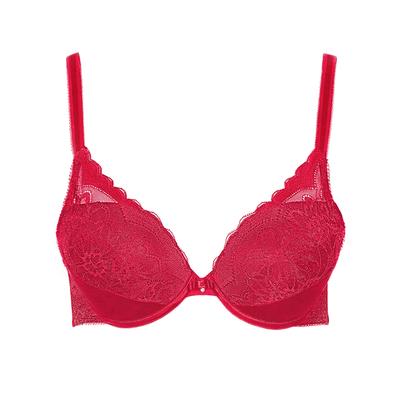 Push-up-BH LISCA "Push up BH Evelyn", Damen, Gr. 80, Cup A, rot, Spitze, Obermaterial: 82% Polyamid PA. 18% Elasthan EL., BHs Push-up-BH
