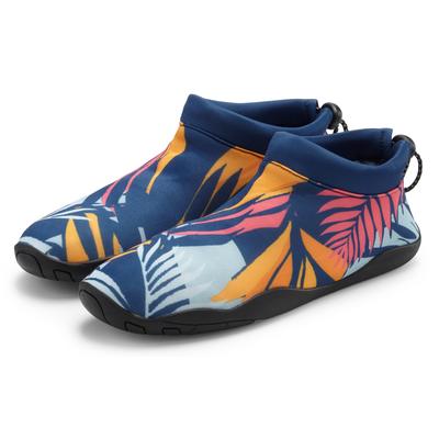 Badeschuh LASCANA "Badelatsche, Badeschuhe", Damen, Gr. 43, Synthetik, blau (blau, orange), Obermaterial: 100% Neopren. Decksohle: 100% Neopren. Futter: 100% Neopren. Laufsohle: 100% Synthetik, gemustert, Basic, Schuhe Badeschuh, Aquaschuh, Slipper,...