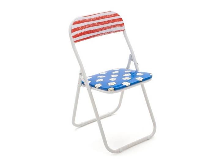 SEDIA IN METALLO PIEGHEVOLE STUDIO JOB BLOW CM. 44 H.47/80 POP CORN NEW SELETTI