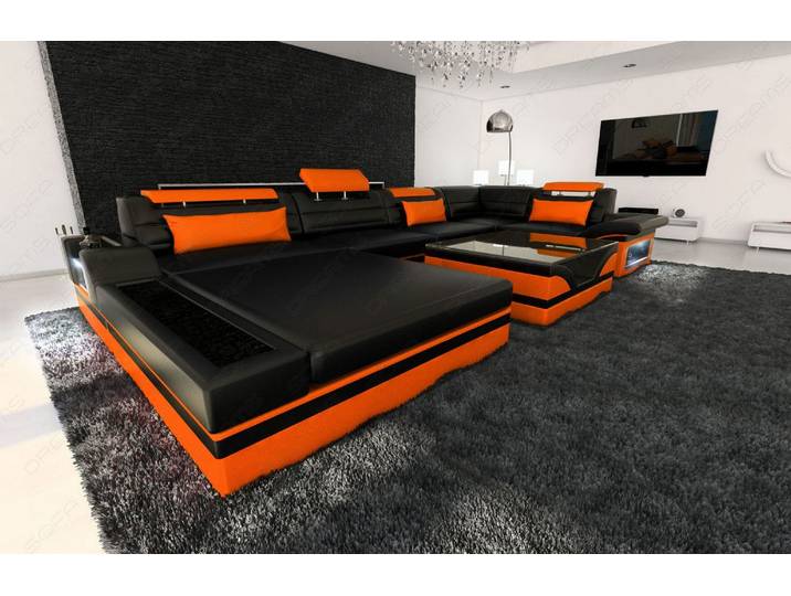 Mini Sofa Mezzo U-Form in Leder