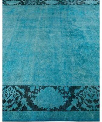Overton "Vibrance, One-of-a-Kind Hand-Knotted Area Rug - Blue, 8' 5"" x 9' 8"" - 8' 5"" x 9' 8"""