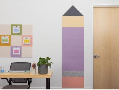 Felt Right Purple Pencil Pinboard   Sound Dampening Pinnable Tiles
