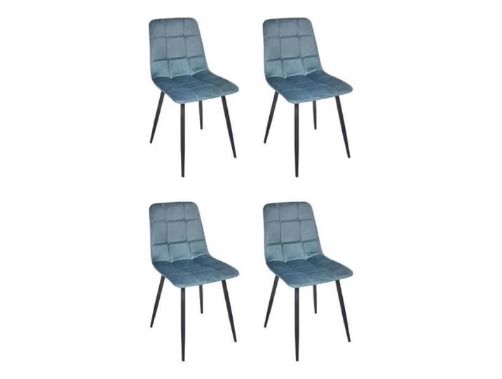 Lot de 4 Chaises - HOME DECO FACTORY - Mateo - Confortables - Chic - Bleu canard