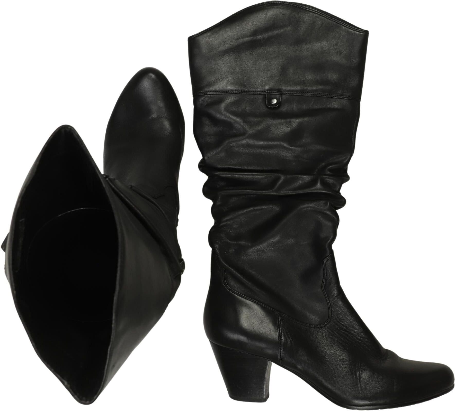 5th Avenue Damen Stiefel, Schwarz, Gr. EU 40, Leder - Second Hand