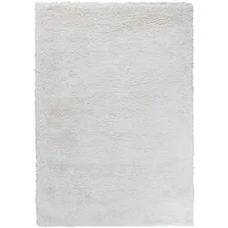 Hochflorteppich Oscar 133 x 190 cm Mischgewebe Weiß Ivory
