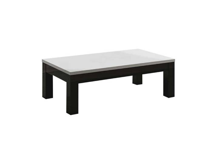 DEYTON - Table Basse L127cm Laquée Noir et Blanc Brillant