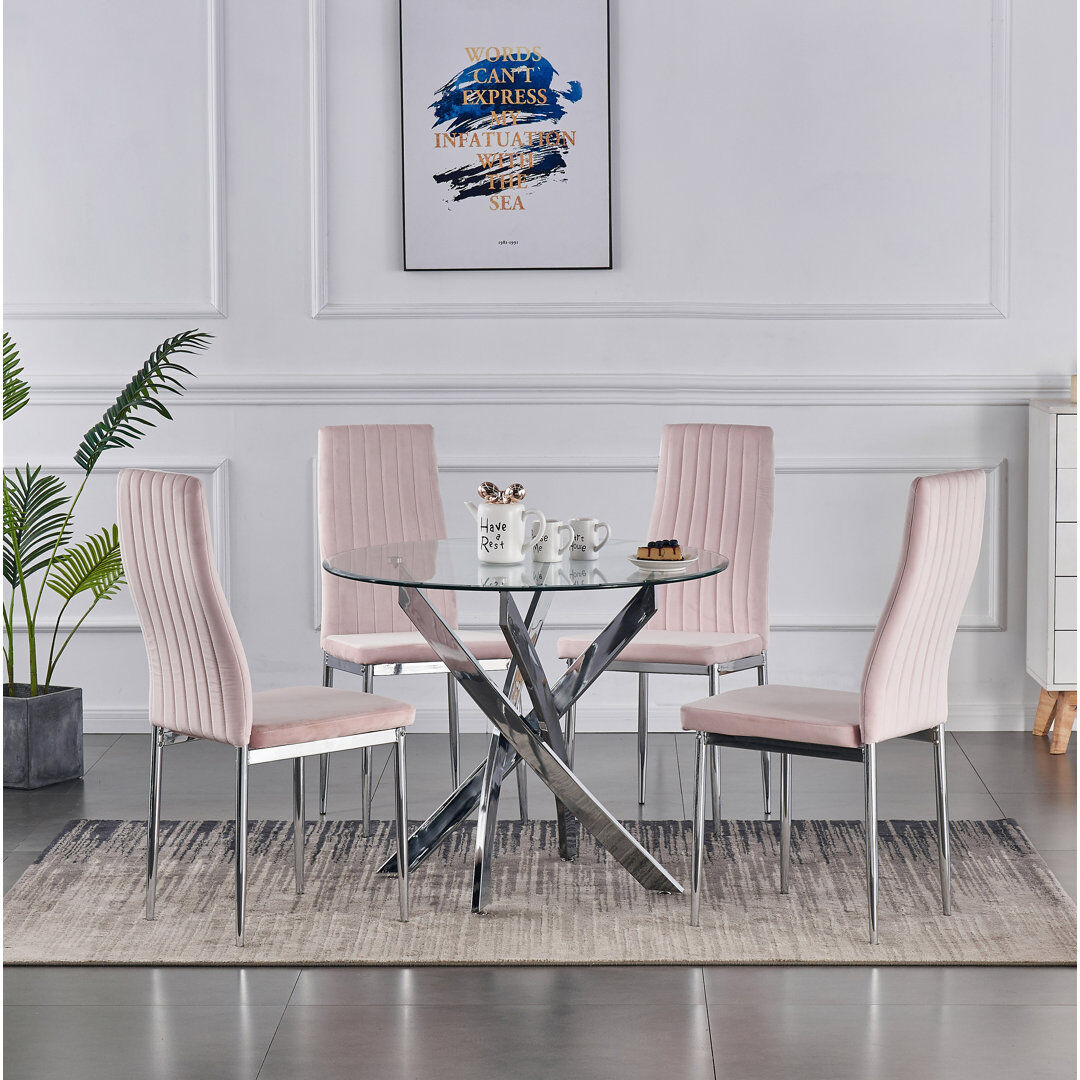 Fairmont Park Gabriela 4 - Person Dining Set Pink 4