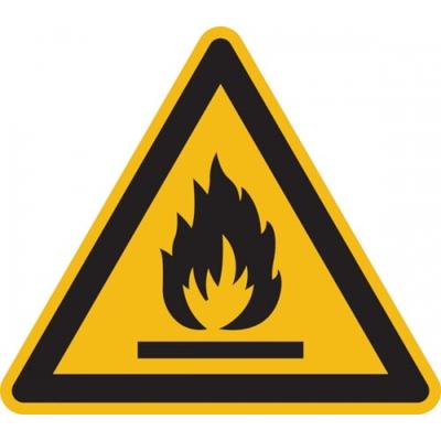 König Werbeanlagen Warnschild, Warnung vor feuergefährlichen Stoffen W021 - ASR A1.3 (DIN EN ISO 7010) - 200x1.5 mm Kunststoff