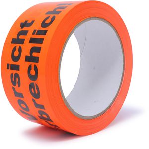gws Packband Premium, PVC, Vorsicht zerbrechlich, 50mm x 66m, leise abrollbar
