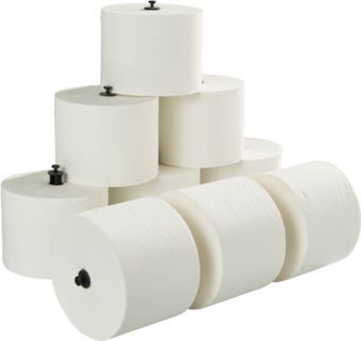 MAUL MaulCare Toilettenpapier 2-lagig geprägt, hochweiß 100% Zellstoff, EU-Ecolabel, perforiert, mit Führungssteg, 32 Rollen Pack