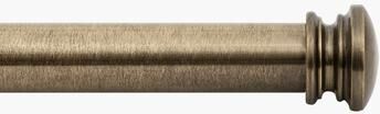 Deco Window 18-44 Inch Adjustable Curtain Rod, 1 Inch Metal Drapery Rod with End Cap Finials, Antique Brass