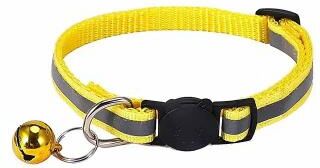 Uplift Treasures Reflective Breakaway Cat Collar With Bell yellow
