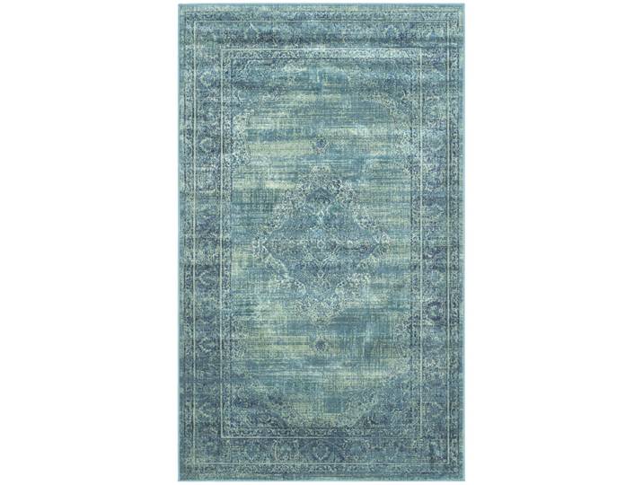 Tapis traditionnel en viscose bleu/multicolore, 122 x 170 cm