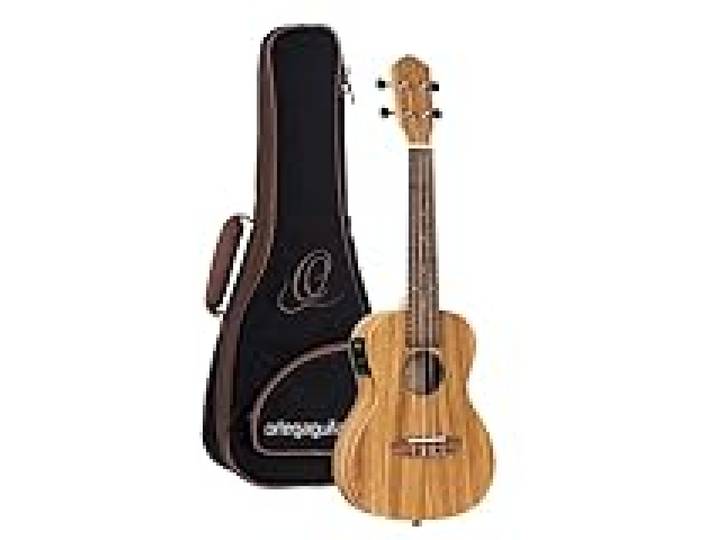 Ortega Guitars Ukulélé Concert Electro-Acoustique – Série Timber – Housse Incluse – Zebrawood, Naturel (RFU11ZE)
