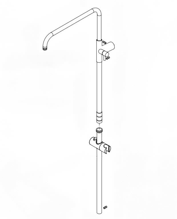 HSK replacement shower rod for RS 200 AquaSwitch Mix 1001800 Art. E98506-2