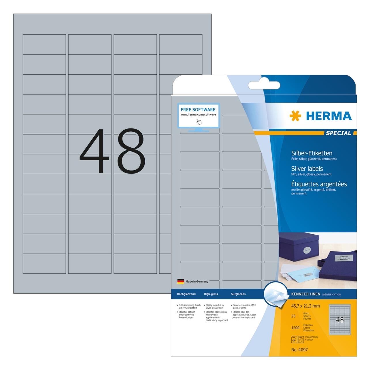 Herma Wetterfeste farbige Etiketten A4 (4097)