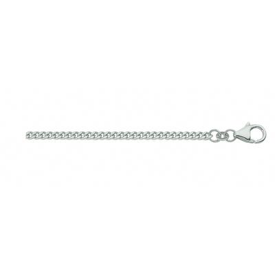Kette ohne Anhänger ADELIA´S "Flachpanzerkette Halskette 925 Silber" Gr. 38, silber, Halsketten, Herren, 38, Silber 925 (Sterlingsilber), Silberkette